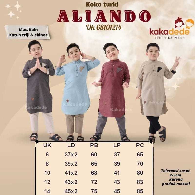 [ALTAIR.KIDS] Setelan Baju Koko Kurta Anak Muslim Anak Laki-Laki Size 6-14th Aliando Set Koko KakaDe