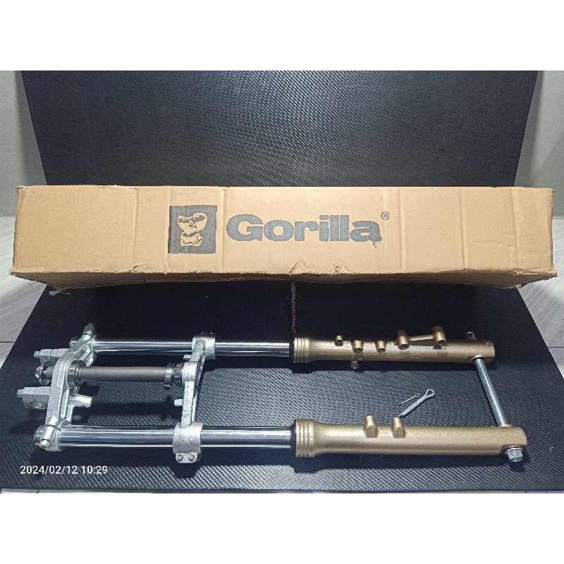 Shock skok depan ninja rr gorilla/mitsuyo as krom /full krom kaliper kanan PNP Honda fullset merk go