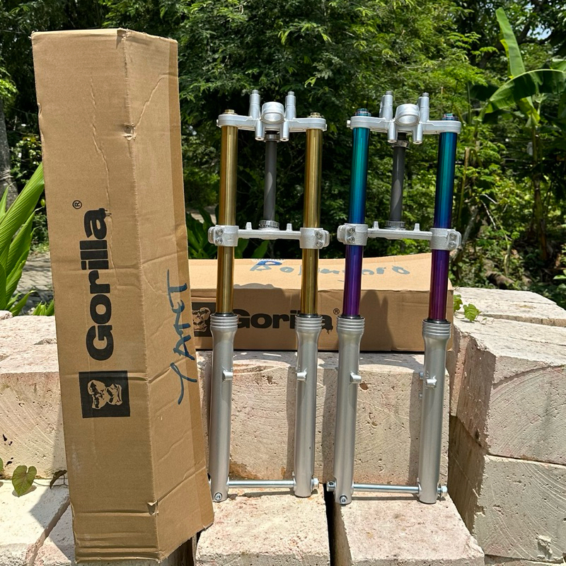 Shockbreaker Shock skok Depan Ninja RR Gorilla As blue As Gold As Crom pnp honda CB GL100 MP Megapro