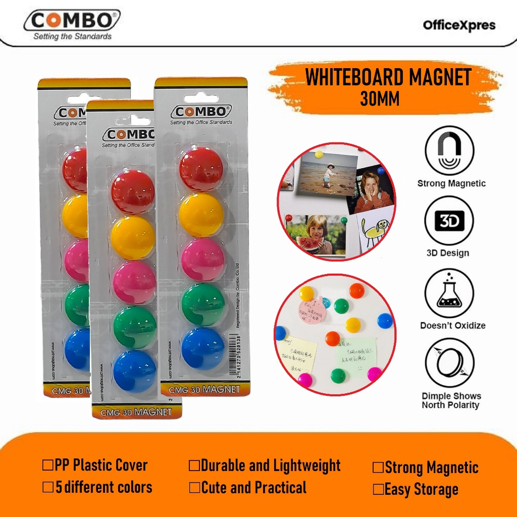 

Magnet Papan Tulis / Maghnet Papan Whiteboard 30mm Combo / Magnet Warna / Colour Magnet