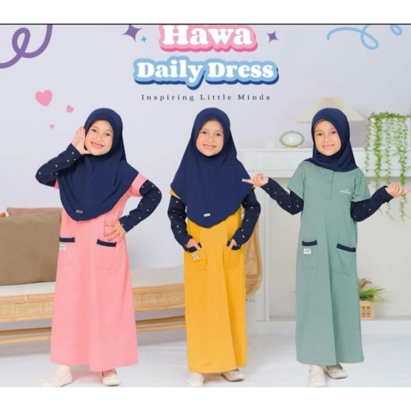 Hawa Daily Dress By Ammar Kids / Gamis Anak Hawa Daily Dress / Gamis Anak Terlaris Kekinian