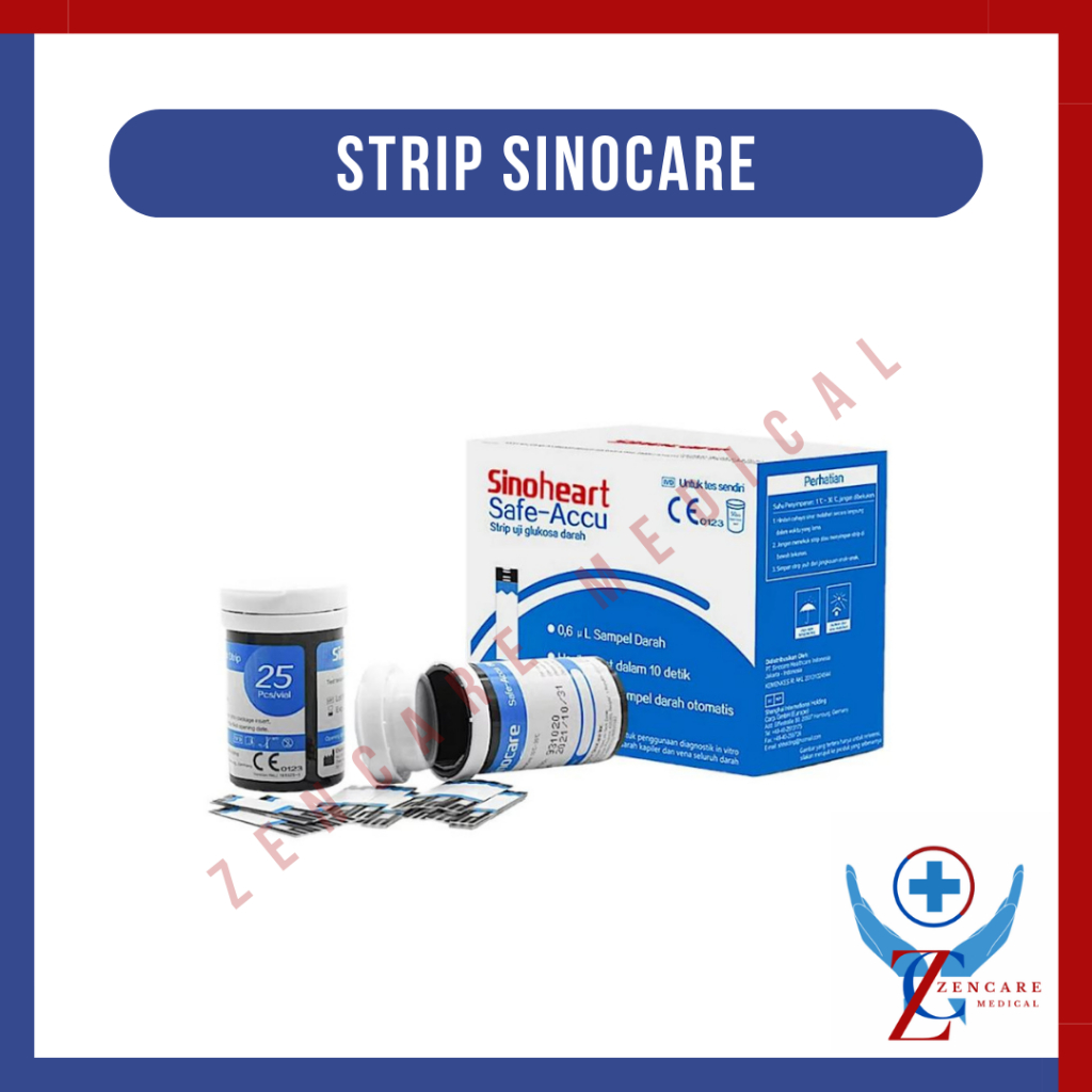 Strip Sinocare Safe-Accu Gula Darah / Alat Ukur Gula Darah