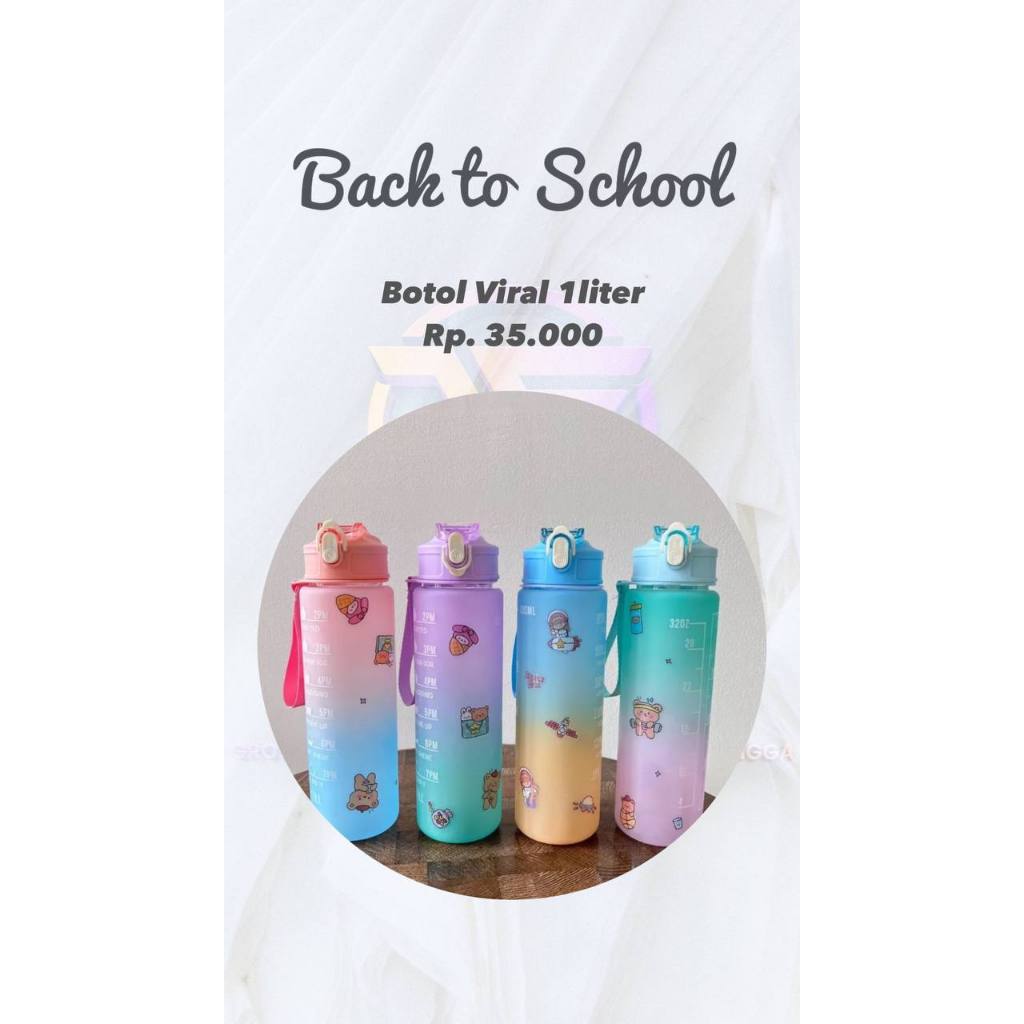 Botol Minum 1 liter/ Botol Minum Gradasi viral
