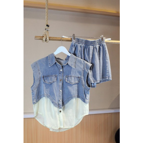 BAJU WANITA SATU SET / JEANS ONE SET / ROMPI WANITA JEANS