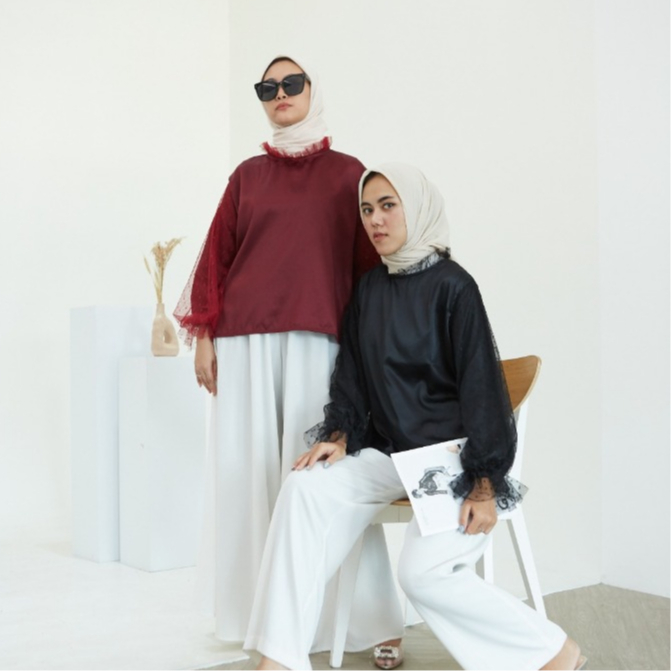 Divya Blouse - Fashion Wanita Atasan Wanita - Atasan Kemeja Blouse Wanita - Blouse Bahan Silk Kombi 