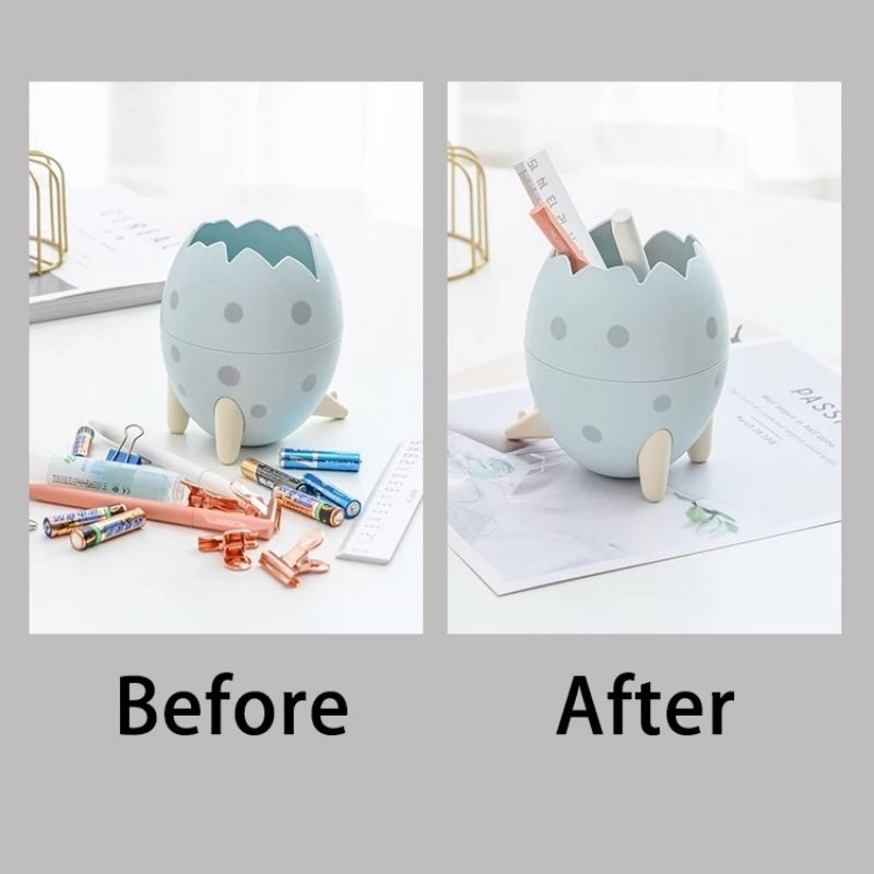 

Dino Egg telor telur Tempat pensil Lucu Pen Stand Bulpen make up storage egg aksesoris Sekolah