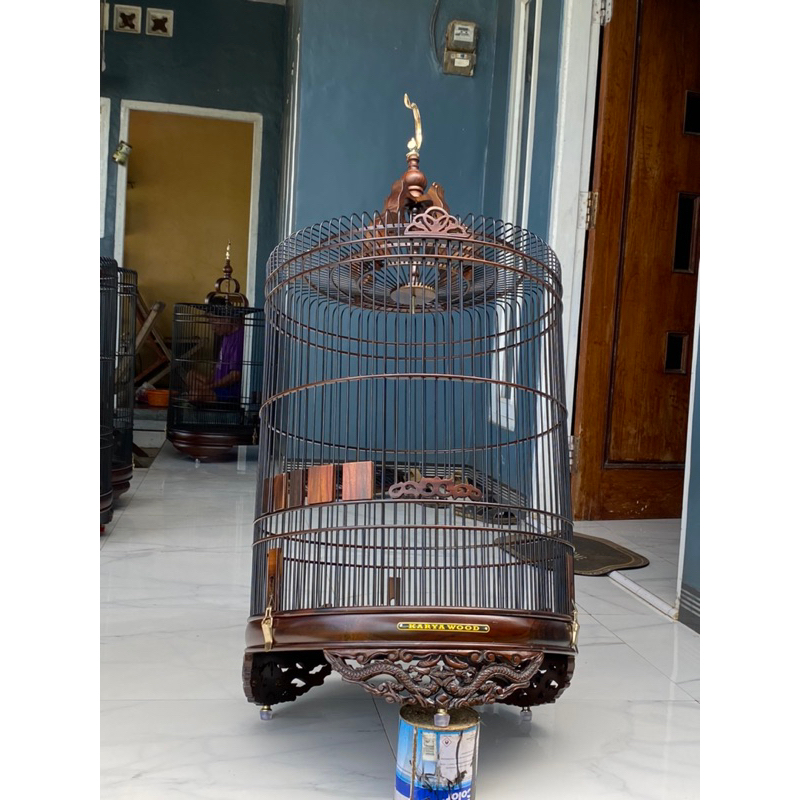 sangkar murai ukir naga sonokeling