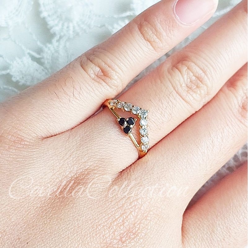 Cincin Hitam Putih Emas Muda 1 Gram