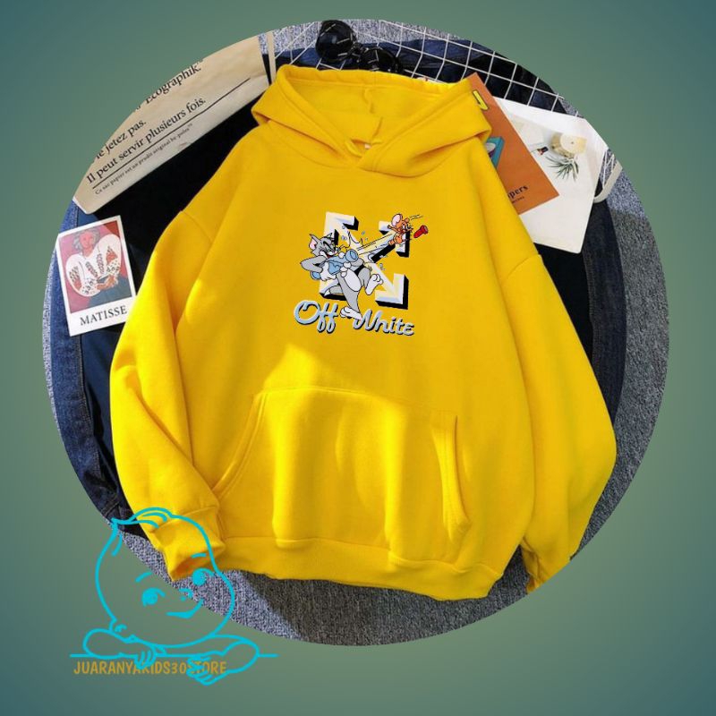 Hoodie anak-sweater jumper off white tom and Jerry Hoodie off white kids