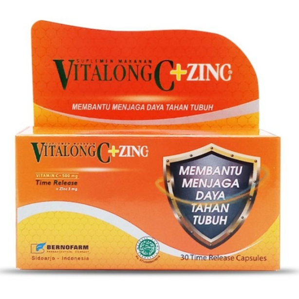 Vitalong C + Zinc 30 Kapsul Time Release - Vitamin C 500 mg + Zinc