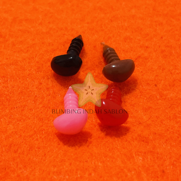 Hidung Amigurumi Besar 12x9mm SATUAN Large Nose Printilan Plushie Teddy Coklat Plastik Kerajinan Pla