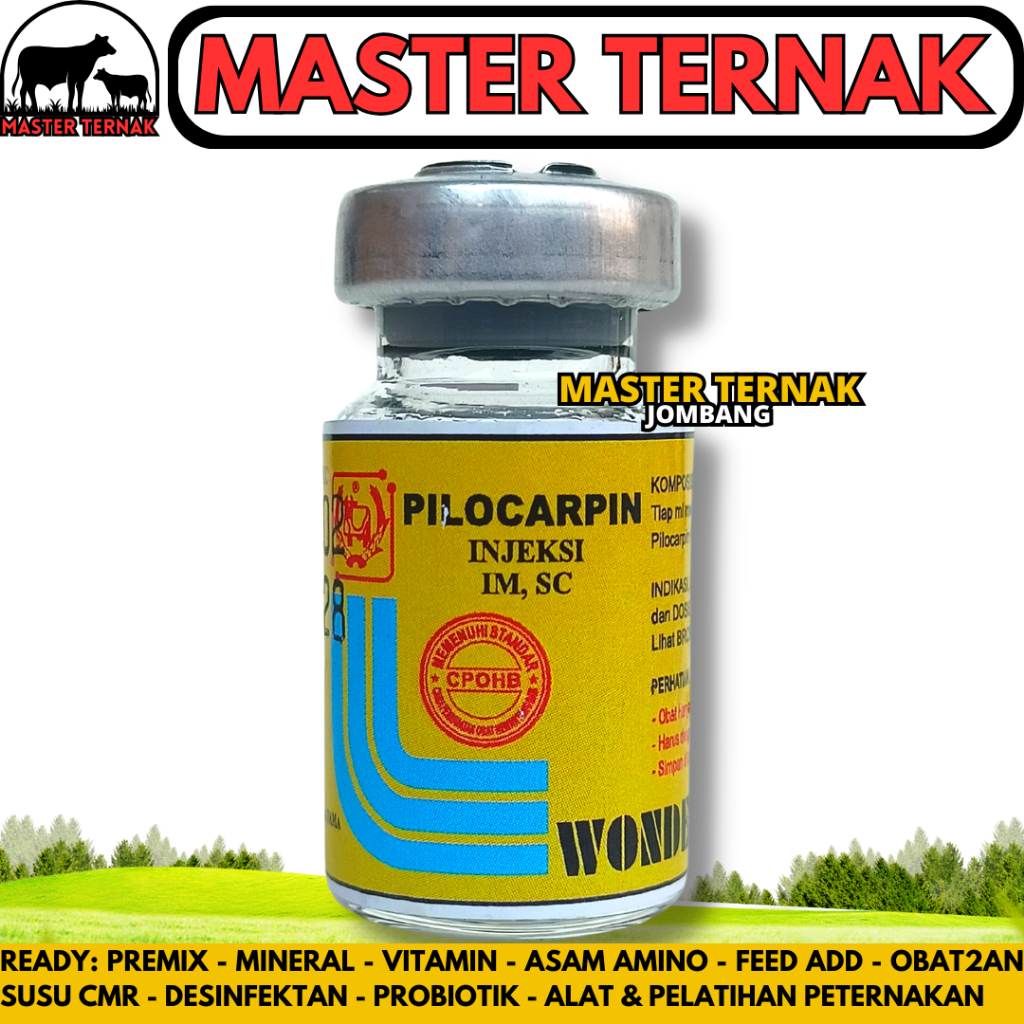 Obat Kembung Hewan PILOCARPIN INJ 5ML WONDER - Obat Kembung dan Kolik Sapi Kuda Kambing Domba Anjing