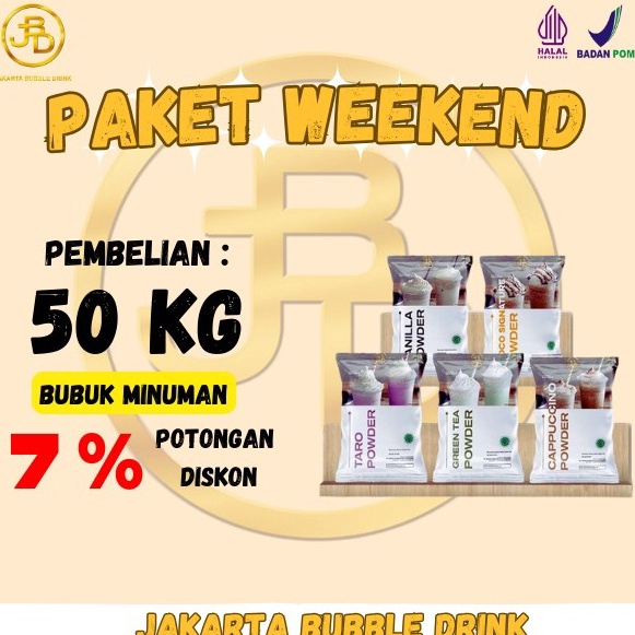 

PROMO SALE Paket Weekend 5 Pcs 1Kg Bubuk Minuman Jakarta Bubble Drink All Varian Rasa Mix 5 Pcs