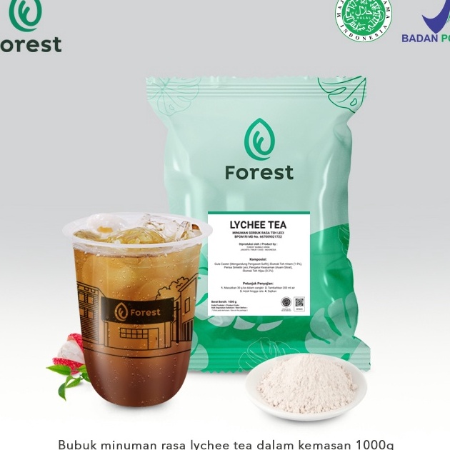 

PALING AMPUH Bubuk Minuman LYCHEE TEA Powder 1g FOREST Bubble Drink