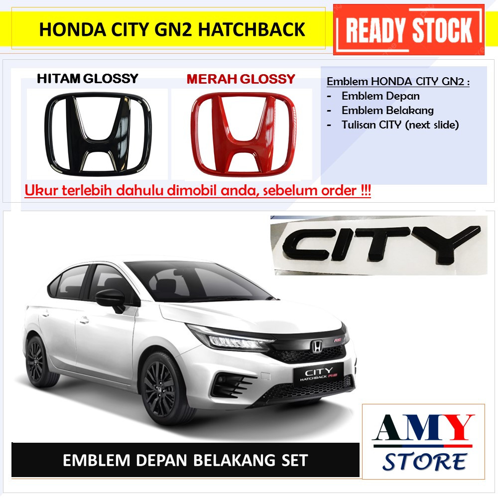 AMY162- honda CITY HATCHBACK Depan Belakang SET CITY HATCBACK RS, Emblem, Sticker, Logo Lambang Hond