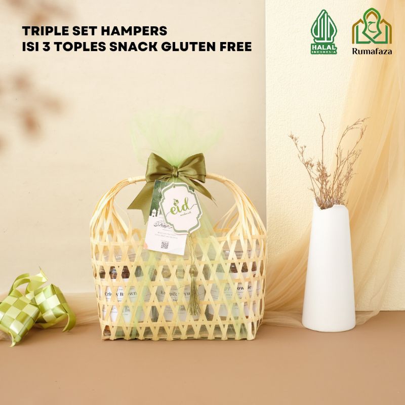 

Rumafaza Hampers Tas Bambu Triple Set Isi 3 Toples Cookies Gluten Free Kacang Mede Almond Keripik Gluten Free Ramadhan Idul Fitri Lebaran Nikahan Wedding Lahiran Ulang Tahun Wisuda