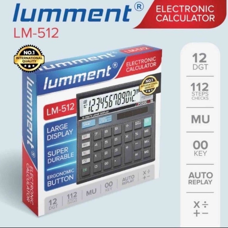 

Kalkulator lumment LM512 12 Digit 112 step cheks