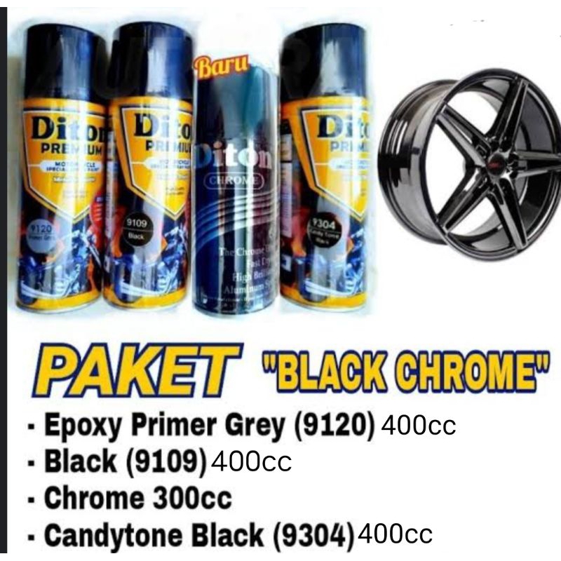 PAKET LENGKAP BLACK CHROME DITON ORIGINAL
