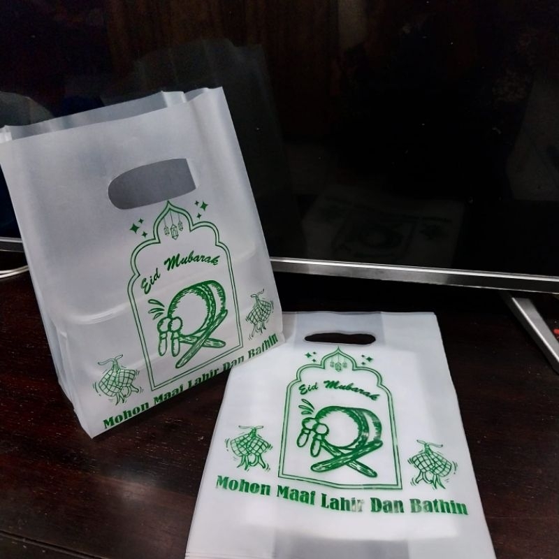 

(isi 10)Plastik HD Buram Idul Fitri /Plastik hampers/souvenir/Plastik THR/IdulFitri/THR