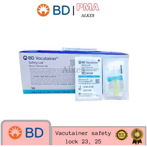 Wing Set vacutainer BD No 23, 25 Harga/Box