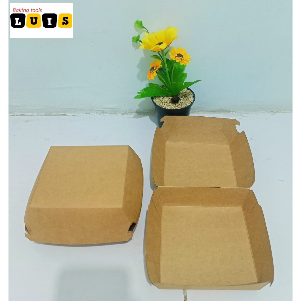 

Kardus Wadah Brown Paper Box Wadah Burger