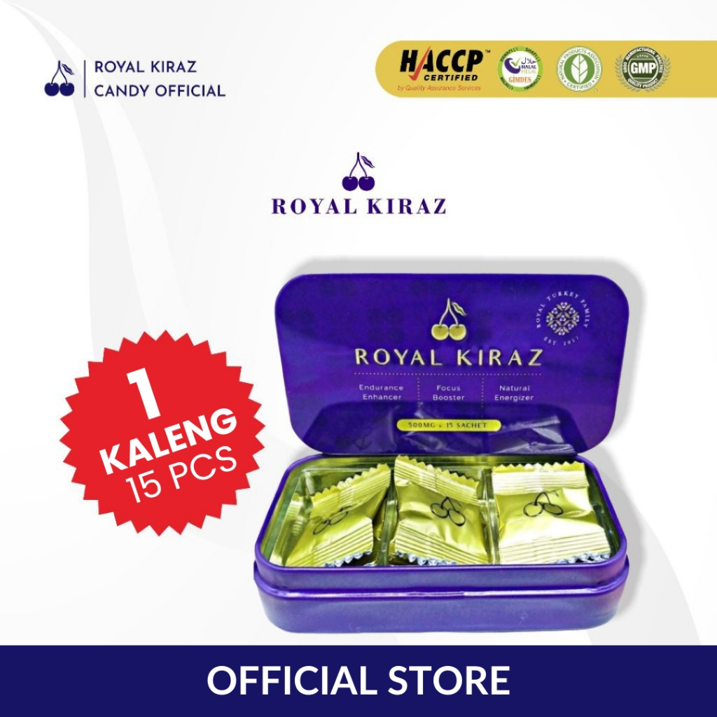 [Bisa COD] Royal Kiraz Candy - Suplemen Untuk Meningkatkan Stamina dan Vitalitas 1 Kaleng (15 Pcs)