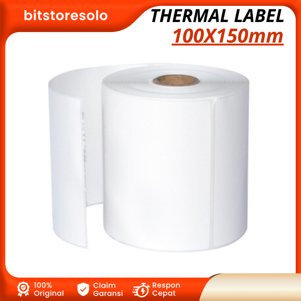 

Kertas Thermal Label Stiker Barcode 1 ROLL Direct Thermal Printer 100x150 mm