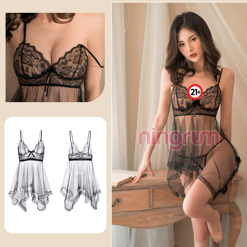 Ningrum - Lingerie Dress Sexy Pakaian Dalam Wanita Include Bra Dan CD G-String Sexy - L002-1