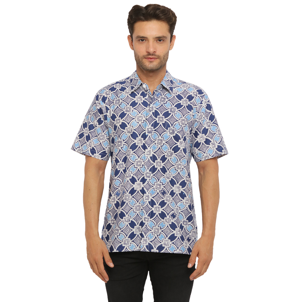 Kemeja Batik Pria - Bhatara Batik Dhafi - Atasan Kemeja Batik Lengan Pendek