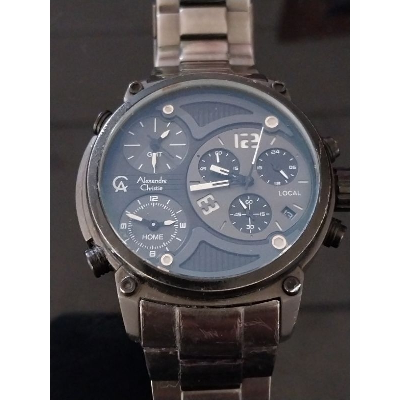 ALEXANDRE CHRISTIE 6340 MT Triple time Jam Tangan Pria chrono aktif second 956