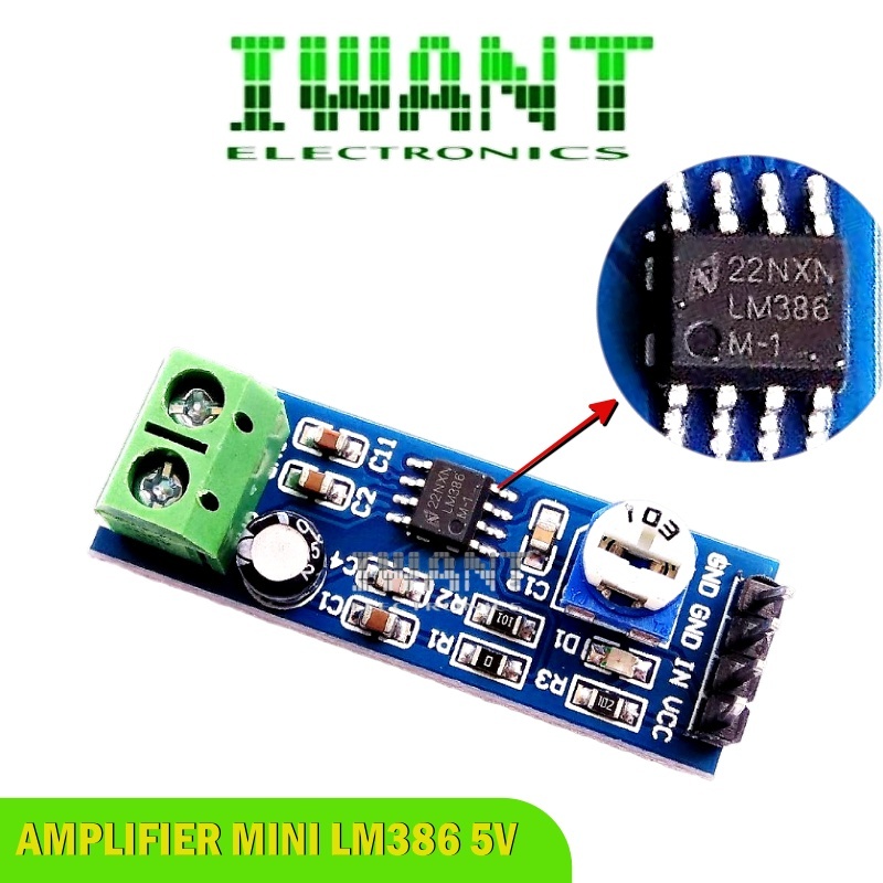 MODUL AUDIO AMPLIFIER MONO MINI LM386 5V AMPLIFIER MINI LM386