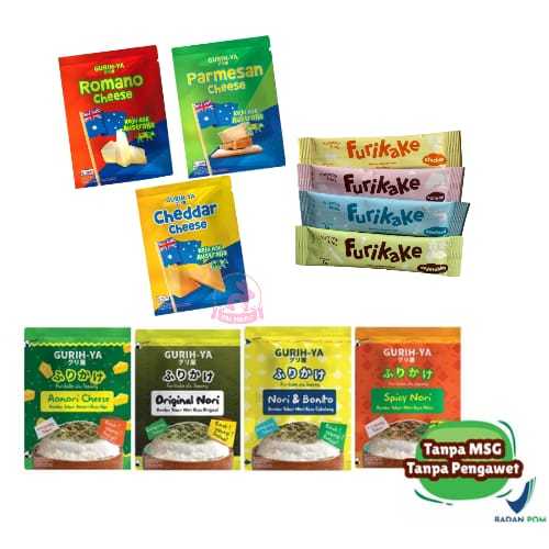 

12+ GURIHYA GURIH-YA FURIKAKE SACHET NORI RUMPUT LAUT 5,5G / TABURAN RUMPUT LAUT SEAWEED/ PARMESAN CHEDDAR ROMANO CHEESE / KEJU TABUR