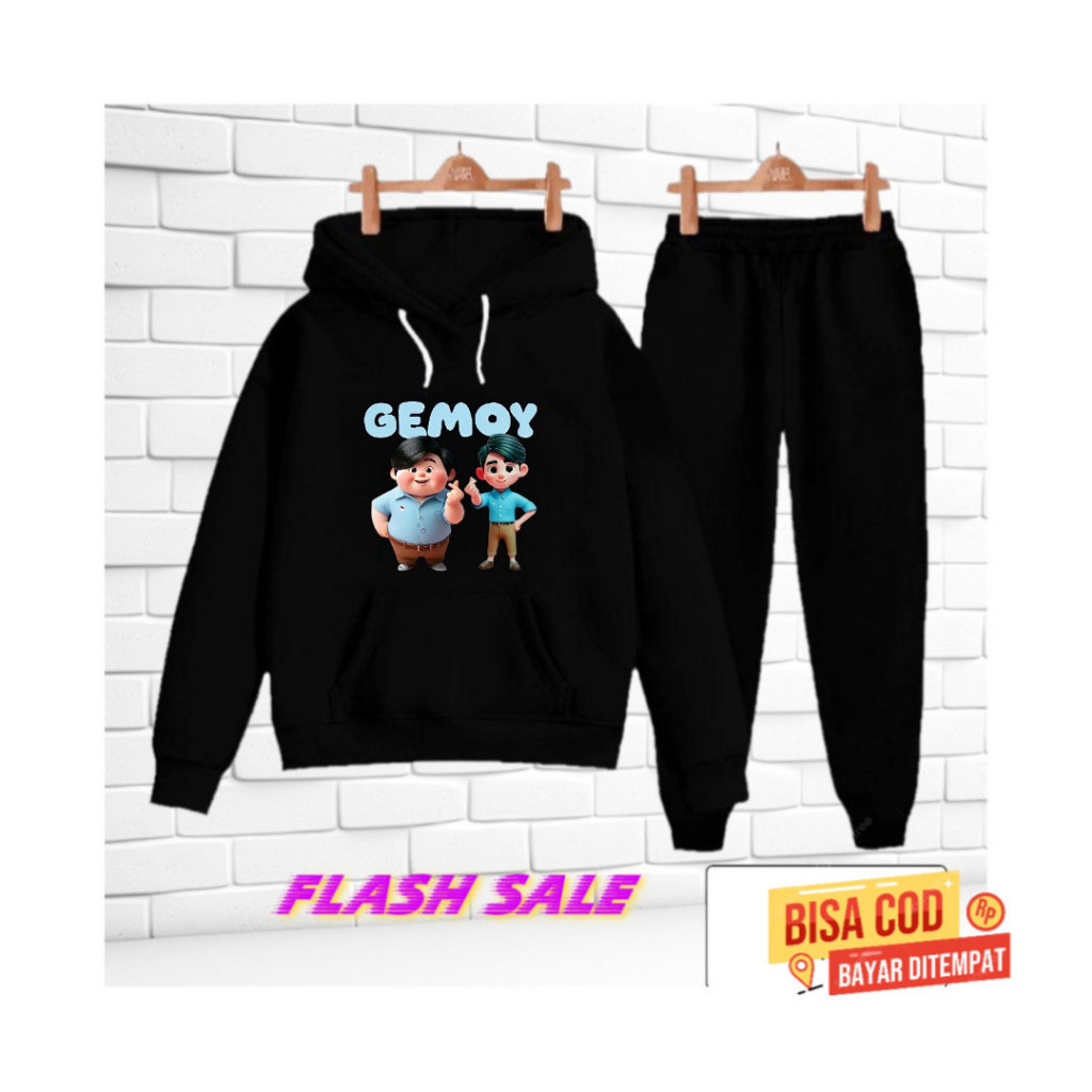 	 Baju Setelan Hoodie Anak Lengan Panjang Motif Gemoy Sory ye	
