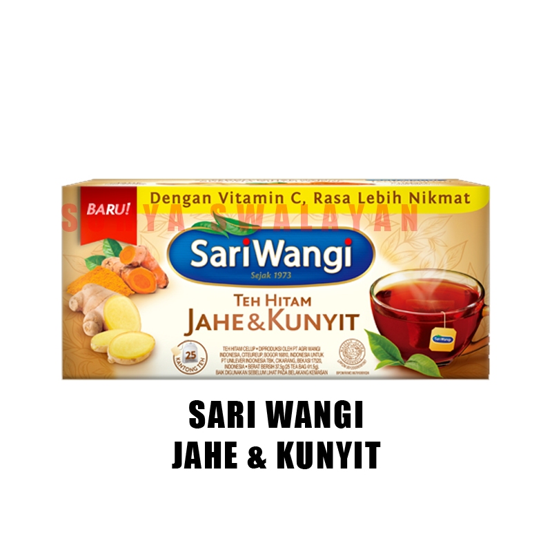 

Sari Wangi Teh Hitam Jahe & Kunyit 25 Kantong - Sariwangi