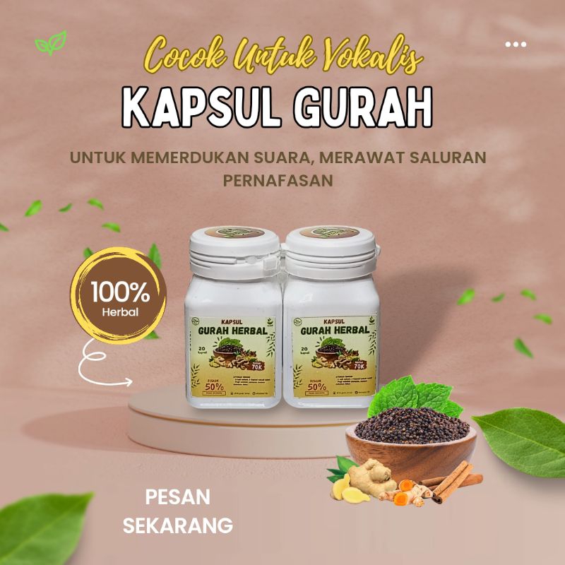 KAPSUL GURAH HERBAL  MENJERNIHKAN SUARA COCOK BUAT VOKALIS DAN QORI