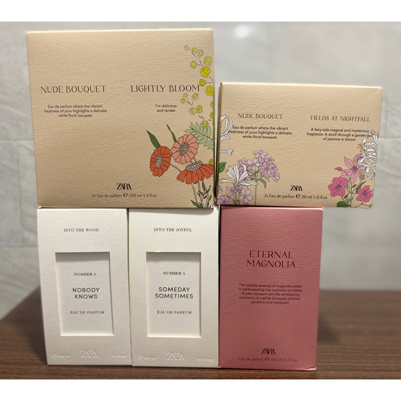 (ORIGINAL STORE ZARA) ZARA Eau de Parfum/ Zara Nude Bouquet / Zara Fields at Nightfall / Zara Eterna