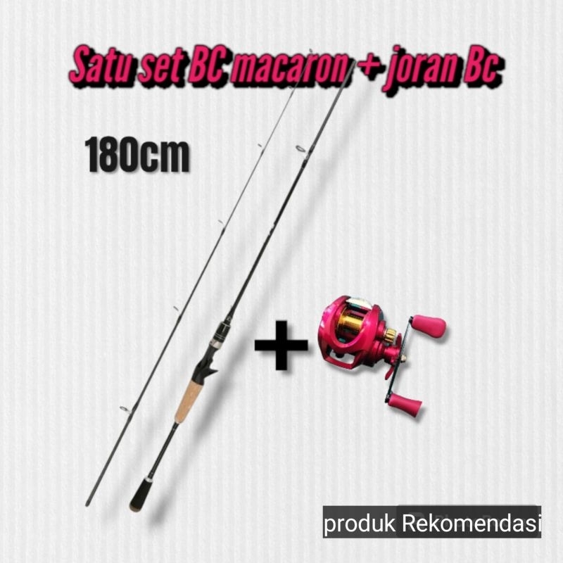 Reel pancing Bc  macaron 1 set + joran bc Paket hemat murah