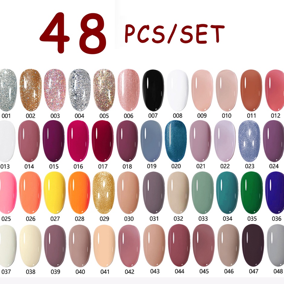 PROMO  Set Kutek Gel UV LED gel polish 48 COLOUR nail art Cat Kuku nail Polish