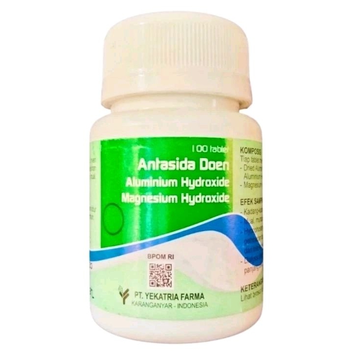 ANTASIDA DOEN Tablet Kunyah (100's /Botol) - YEKATRIA FARMA | Obat Sakit Maag Tablet Kunyah