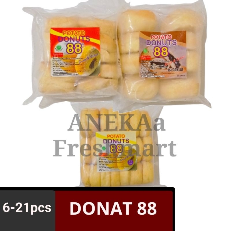 

DONAT KENTANG 88 GULA(10PCS) /COKLAT(8PCS)/DONAT MINI(21PCS) POTATO DONUTS