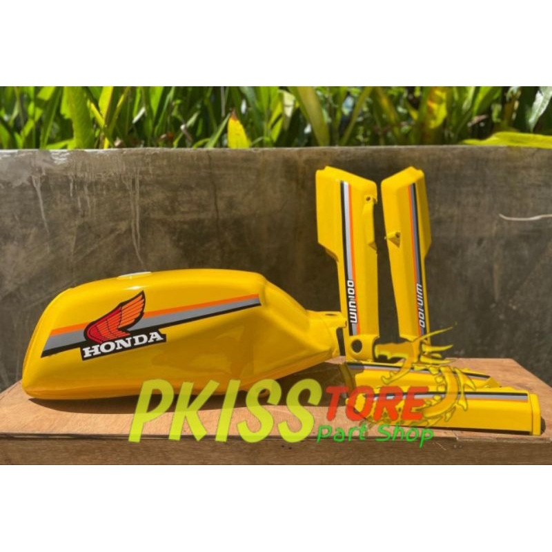 Cover Body Bodi Set Honda Win 100 Win Warna Kuning List Oren Variasi