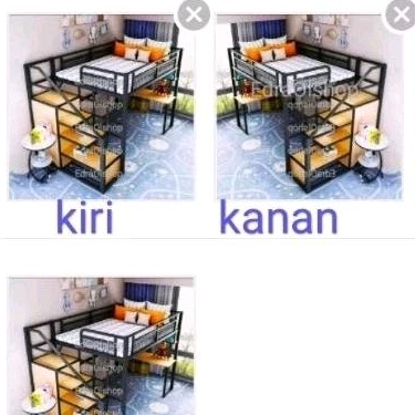 Mezzanine Mewah Minimalis Ranjang Loftbed Besi Tingkat 160-180x200cm Murah Costum