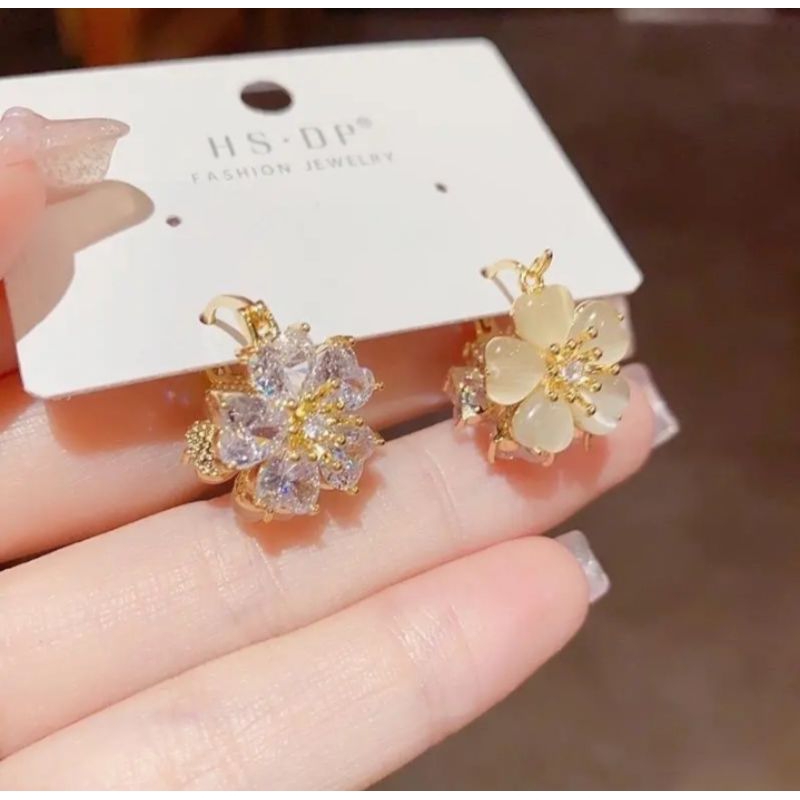 A62 anting Korea model bunga titanium asli