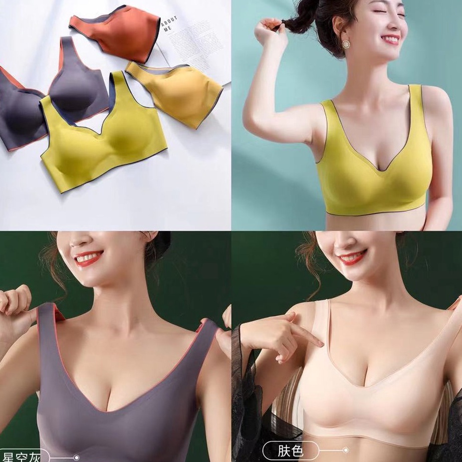 MEGA SALE Thai Latex Padded Bra Women Seamless Nonwired Sexy Lace Veststyle Bra Top