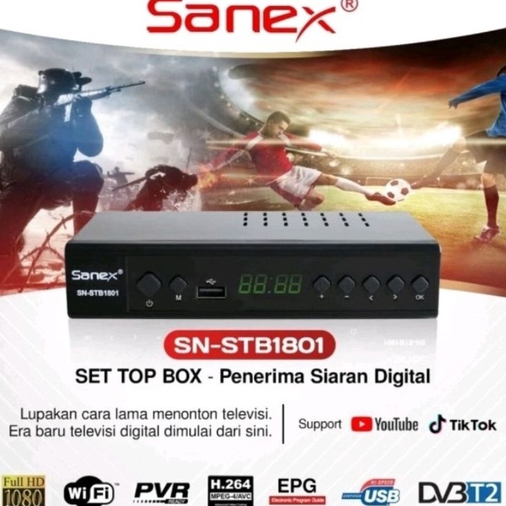 el baru SET TOP BOX SANEX  TV DIGITAL RECEIVER SANEX SNSTB181 SET TOP BOX TV DIGITAL DVBT2  SET TOP 