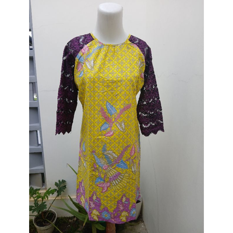Preloved Dress Batik Kuning Premium
