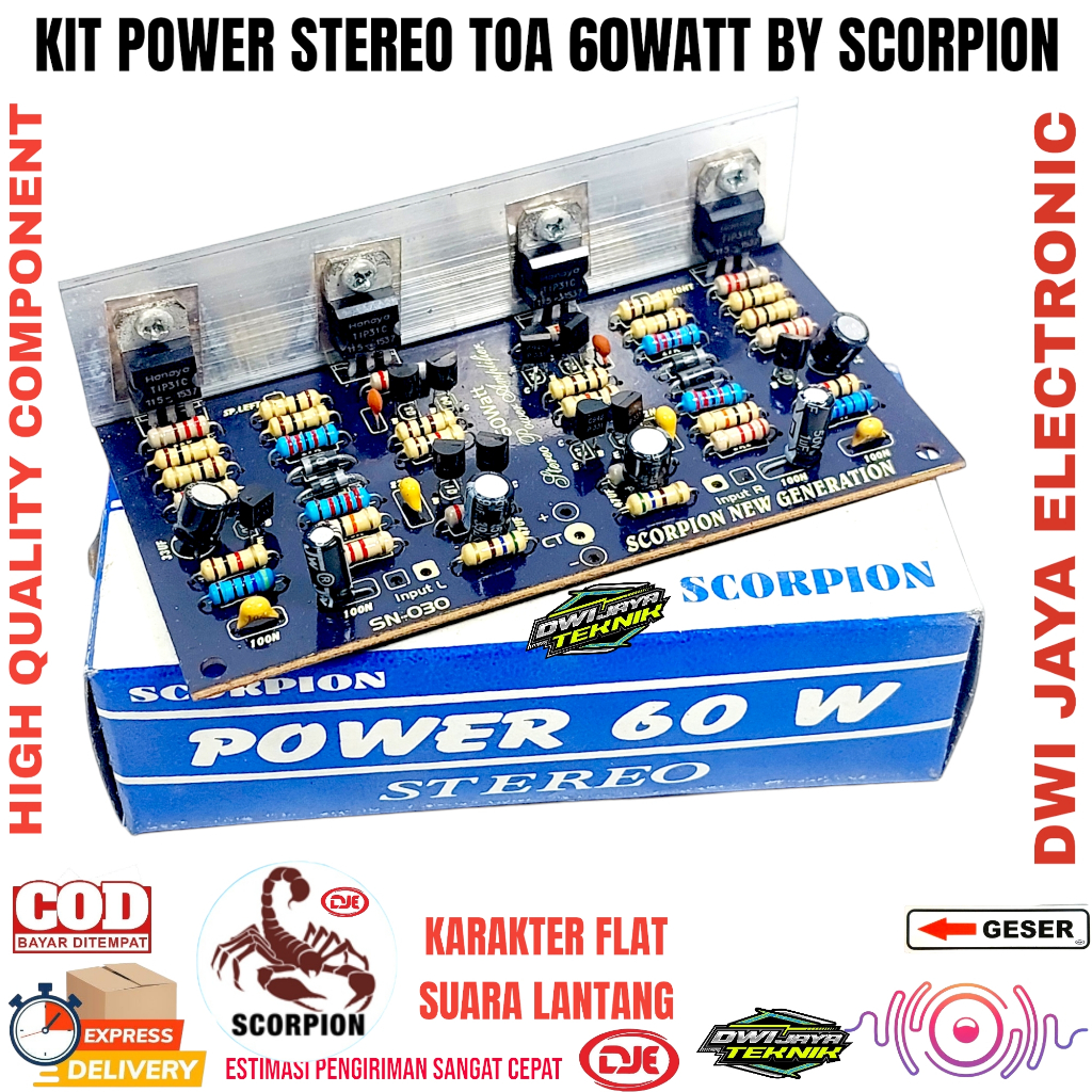 Kit Power TOA Stereo 60Watt By Scorpion