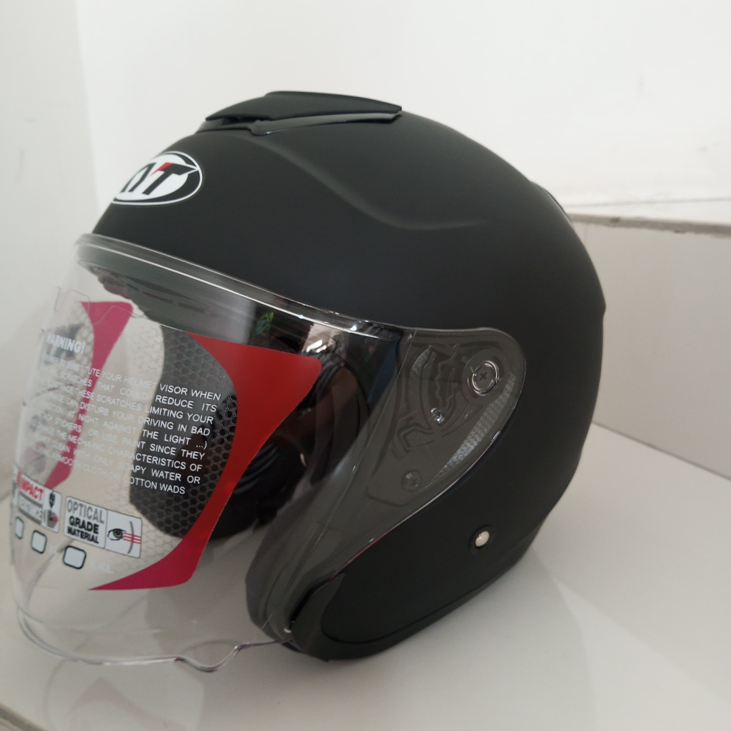 Helm KYT Kyoto Solid Hitam Doff Original