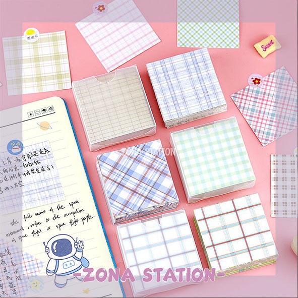 

[ZS] 200 Pcs / Memo Paper Grid Series Box Color Note