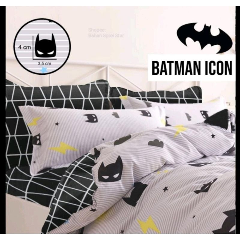 kain sprei Star katun cvc motif BATMAN ICON